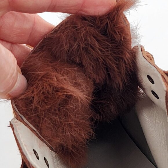 NAVYBOOT SWITZERLAND Brown Suede Lace Up High Top Sneakers Real Fur - Picture 8 of 10